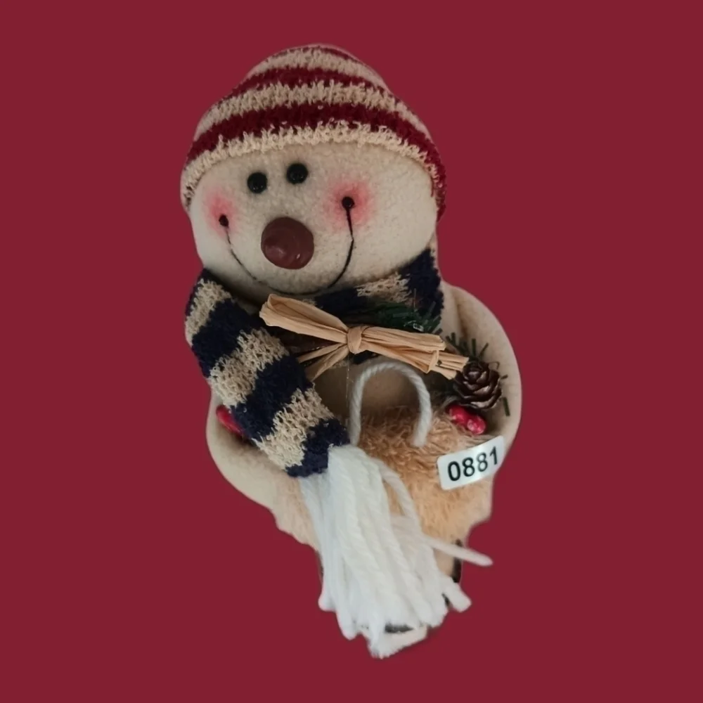 The cherished fabric snowman christmas decoration